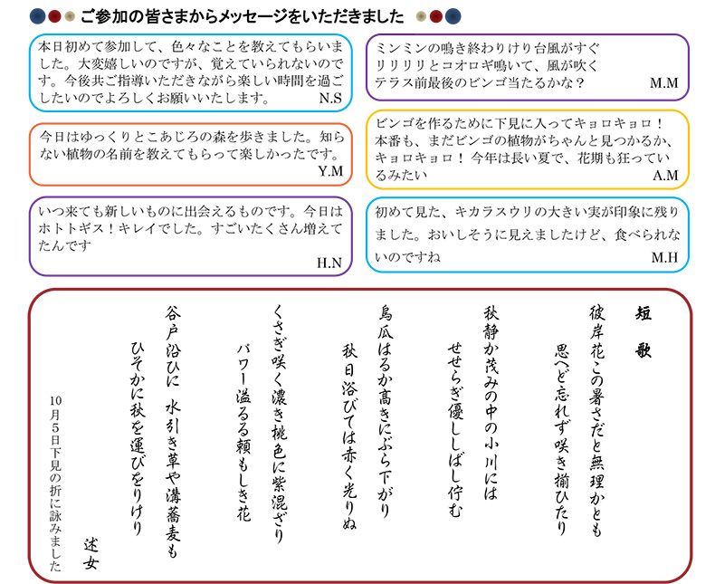 ご参加の皆さまからのメッセージ